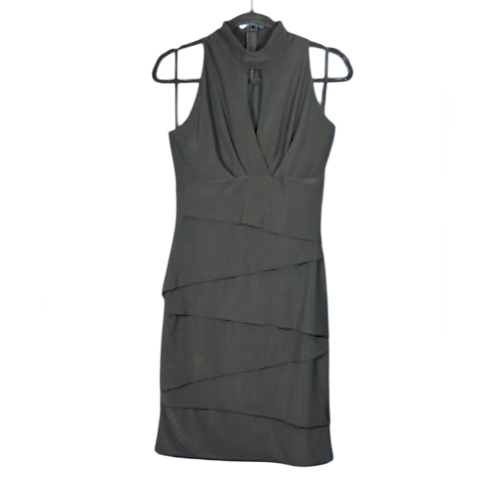 White House Black Market Black Sleeveless Layered Dress Size 4